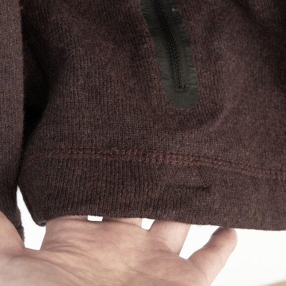 Mountain Hardwear Wool Hoodie Mens Fully Zip Knit Maroon Face Cover Hooded Coat - Picture 15 of 15